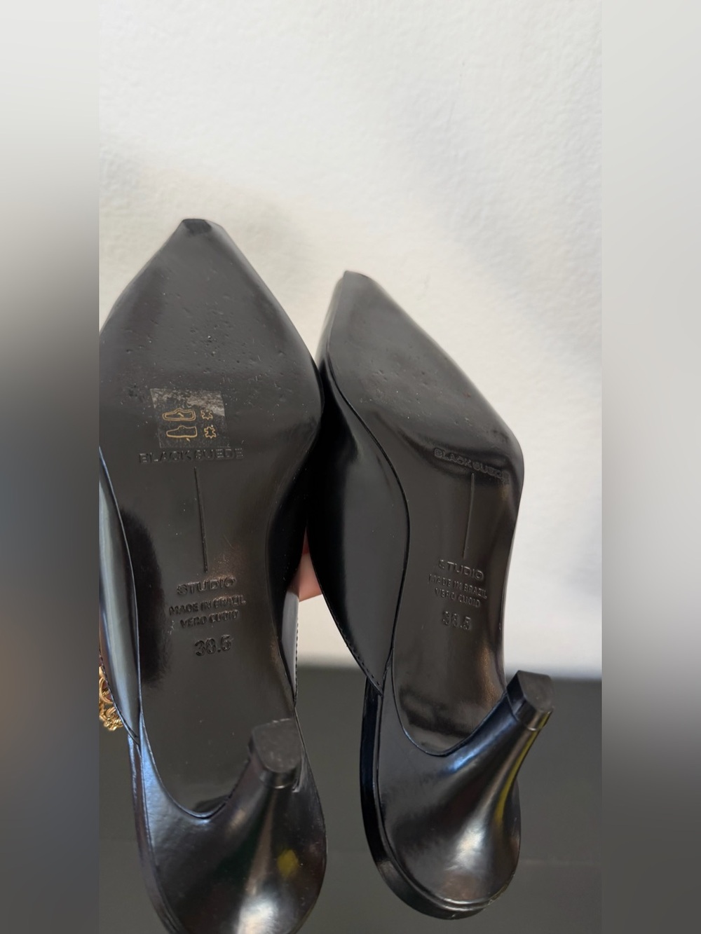 Black Suede Studio LOGAN 50 MULE Black Leather size 38.5 Excellent Condition - Picture 3 of 13